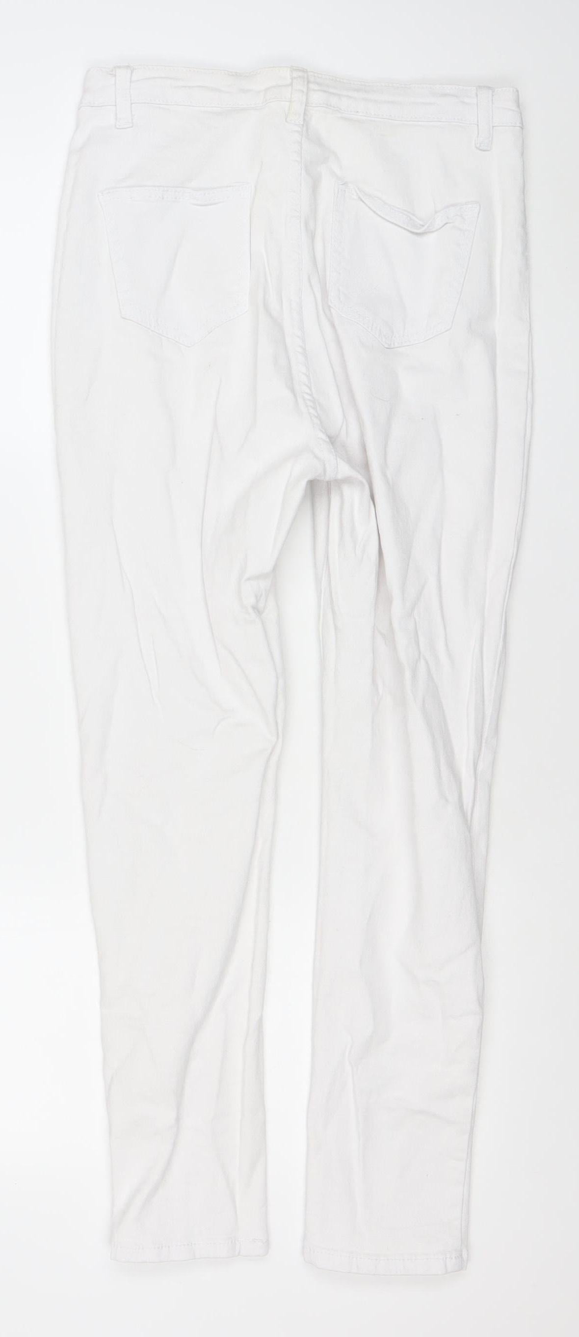 I Saw It First Womens White Skinny Jeans Size 12 Slim Fit Denim