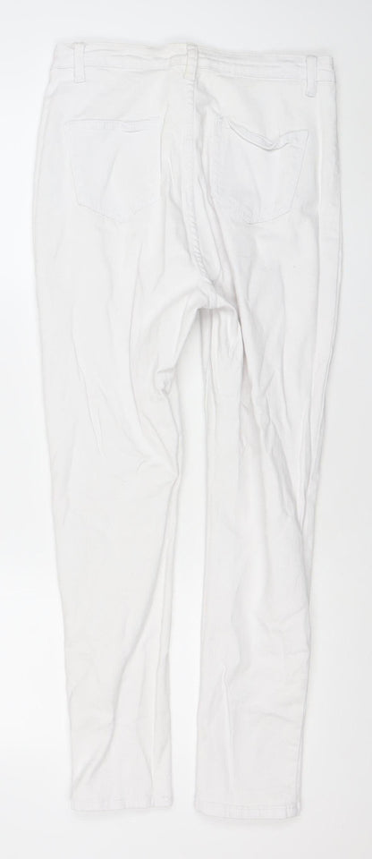 I Saw It First Womens White Skinny Jeans Size 12 Slim Fit Denim
