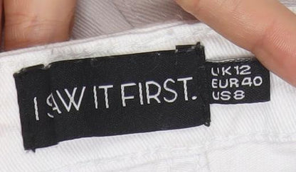 I Saw It First Womens White Skinny Jeans Size 12 Slim Fit Denim