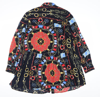 Stradivarius Women’s Multicoloured Nautical Shirt Dress Size 10
