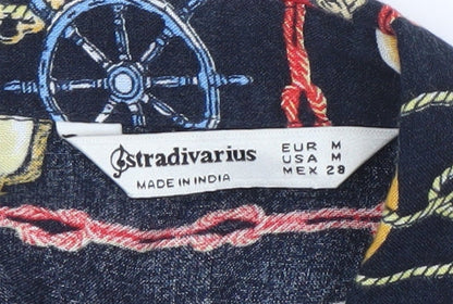 Stradivarius Women’s Multicoloured Nautical Shirt Dress Size 10