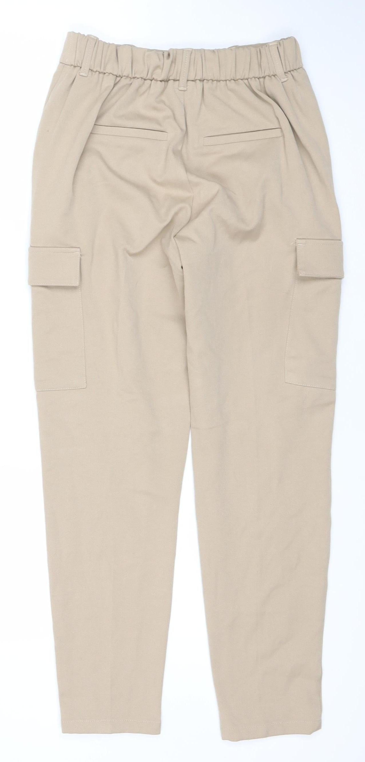 Vero Moda Womens Beige XS Cargo Tapered Trousers Casual
