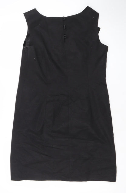 Monsoon Women’s Black Size 14 Sleeveless Sheath Knee Length Dress
