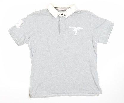 Le Breve Men’s Grey Polo Shirt L Short Sleeve 100% Cotton Casual