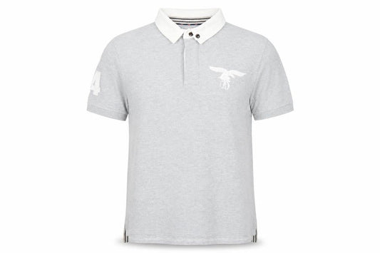 Le Breve Men’s Grey Polo Shirt L Short Sleeve 100% Cotton Casual