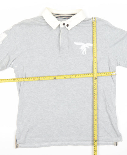 Le Breve Men’s Grey Polo Shirt L Short Sleeve 100% Cotton Casual
