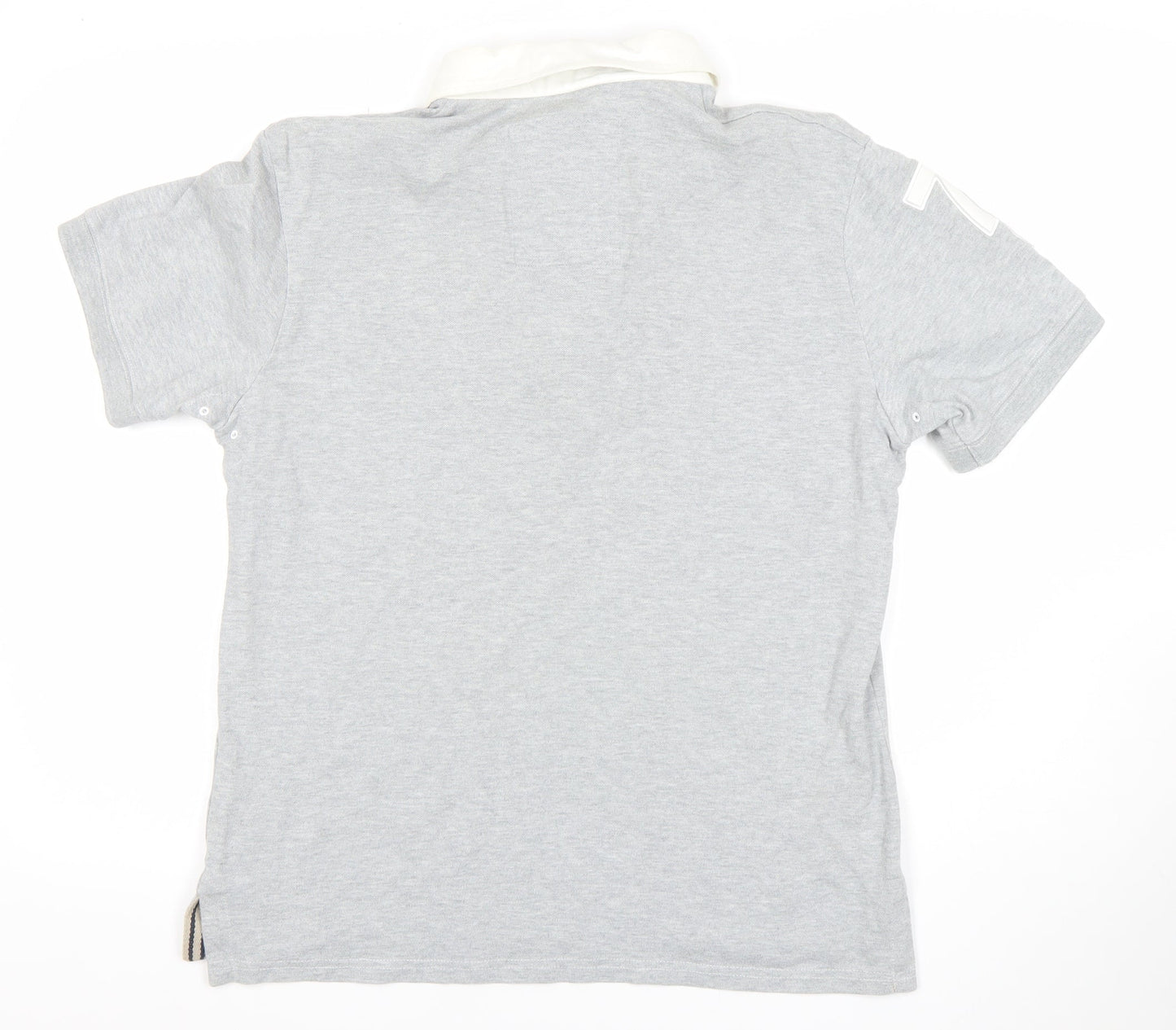 Le Breve Men’s Grey Polo Shirt L Short Sleeve 100% Cotton Casual