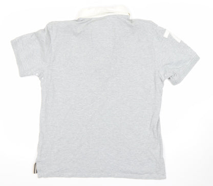 Le Breve Men’s Grey Polo Shirt L Short Sleeve 100% Cotton Casual