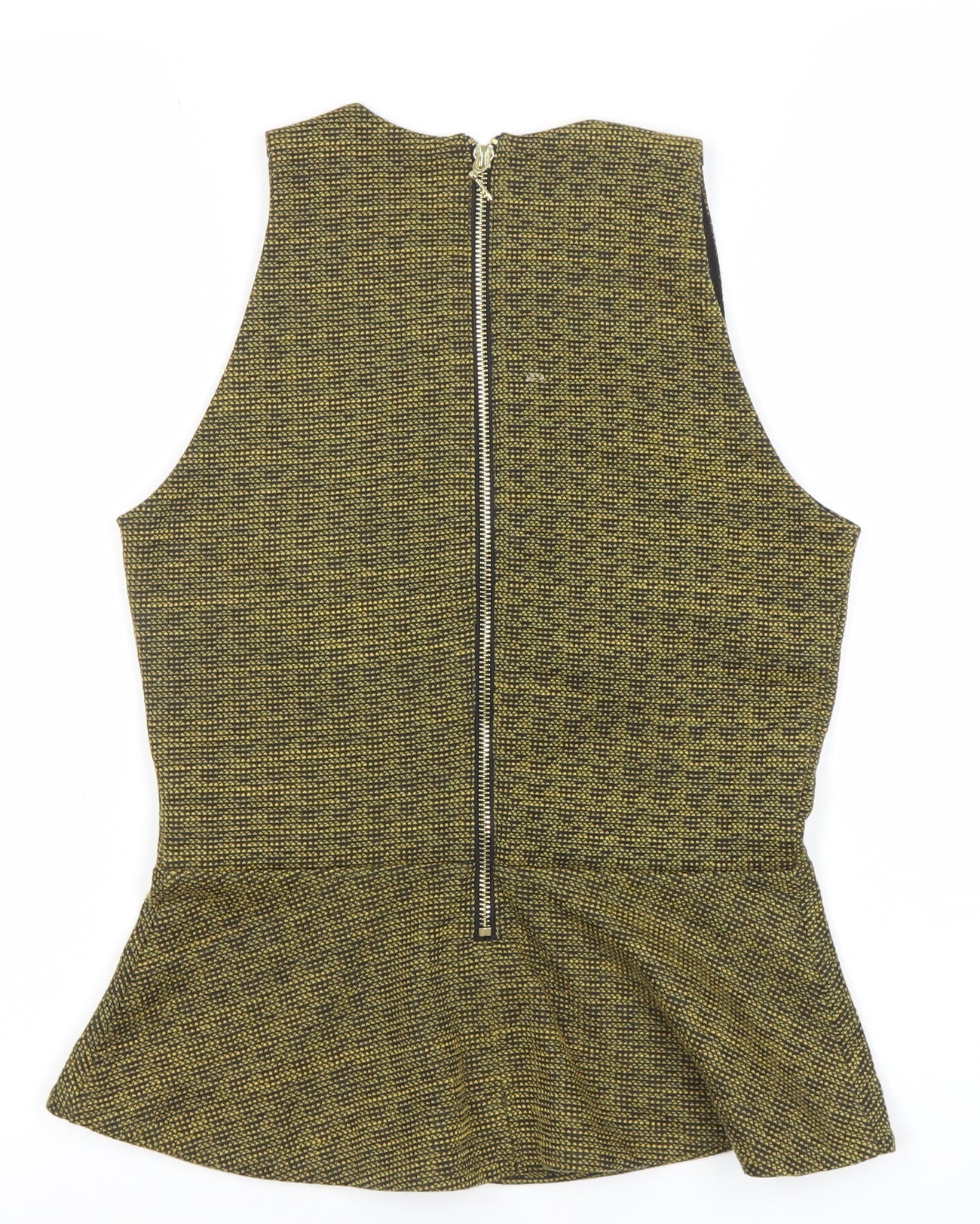 H&M Women’s Multicoloured Peplum Blouse Size S Sleeveless Zip