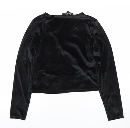 Womens UK Size M Diesel Black Wrap Blouse