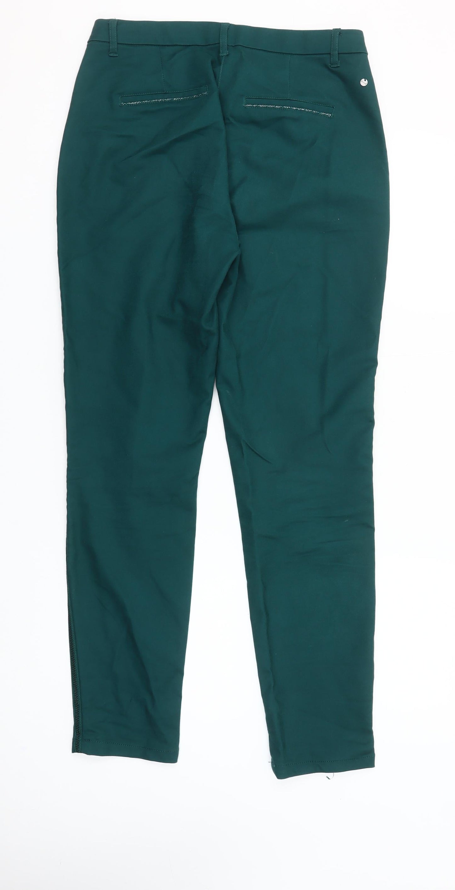 Trend Women's Green Slim Fit Stretch Trousers Size 8 Workwear