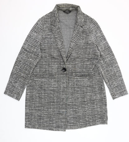 Dunnes Stores Women Grey Check Blazer Jacket Size 16