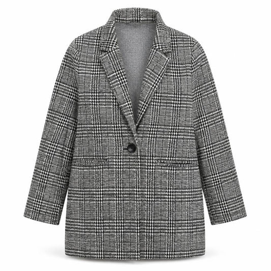 Dunnes Stores Women Grey Check Blazer Jacket Size 16