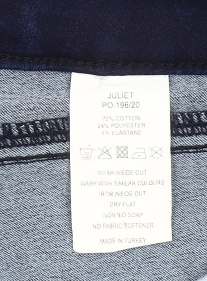 No2moro Womens Blue Skinny Jeans Size 8 Slim Fit Mid Rise Stretch