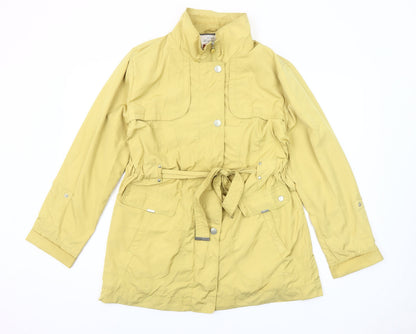 Paco Boutique Women’s Yellow Parka Jacket Size L Mid-Length Polyester