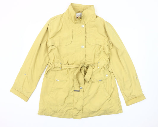 Paco Boutique Women’s Yellow Parka Jacket Size L Mid-Length Polyester