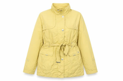 Paco Boutique Women’s Yellow Parka Jacket Size L Mid-Length Polyester