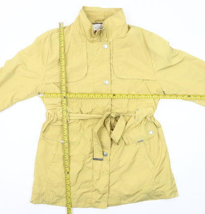 Paco Boutique Women’s Yellow Parka Jacket Size L Mid-Length Polyester