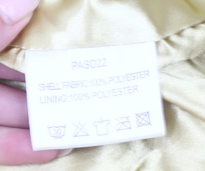 Paco Boutique Women’s Yellow Parka Jacket Size L Mid-Length Polyester