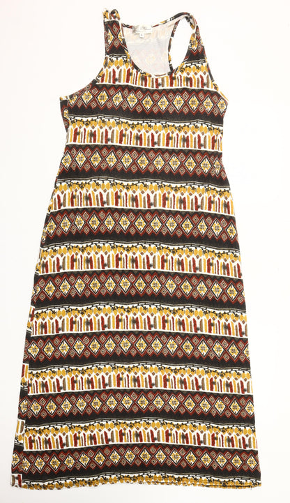 Mizumi Womens Multicoloured XL Tank Dress Geometric Boho Tribal Stretch
