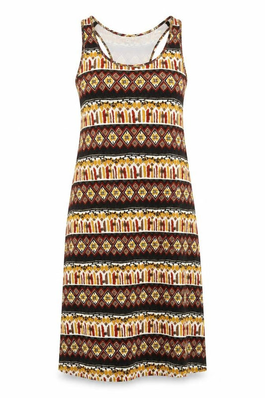 Mizumi Womens Multicoloured XL Tank Dress Geometric Boho Tribal Stretch