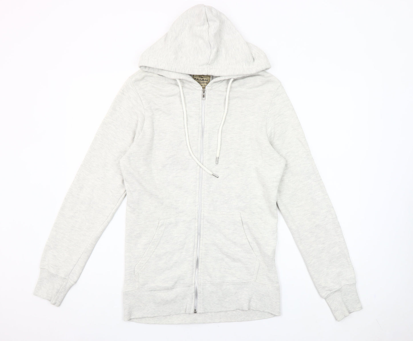 Pull & Bear Men’s Grey Full Zip Hoodie Size S Cotton Blend