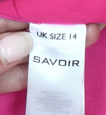Savoir Womens Pink Size 14 Shawl Lapel Suit Jacket