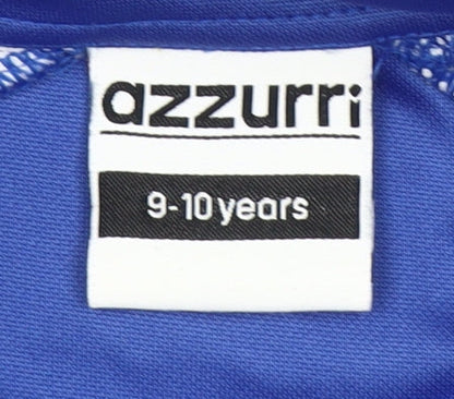 Azzurri Boys Blue 9-10Y 1/4 Zip Sports Sweatshirt Training Top