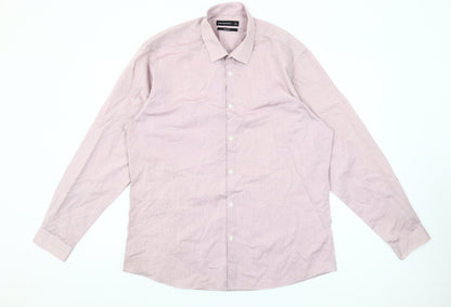 Cedar Wood State Men’s Pink Slim Fit Long Sleeve Button-Up Shirt Size 17