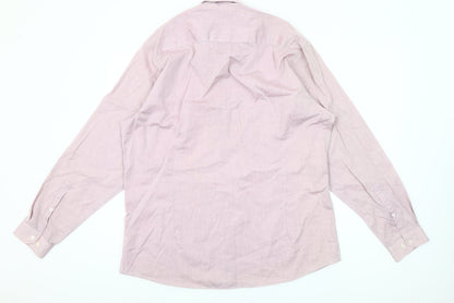 Cedar Wood State Men’s Pink Slim Fit Long Sleeve Button-Up Shirt Size 17