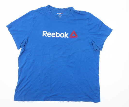 Reebok Men's Blue 2XL Graphic Logo Crew Neck Sports T-Shirt