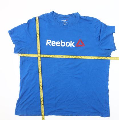Reebok Men's Blue 2XL Graphic Logo Crew Neck Sports T-Shirt
