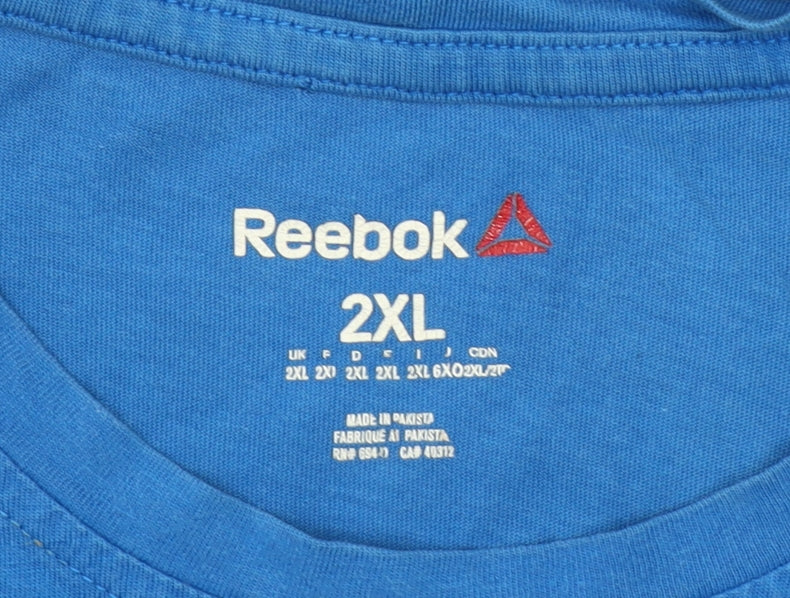 Reebok Men's Blue 2XL Graphic Logo Crew Neck Sports T-Shirt