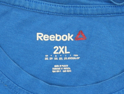 Reebok Men's Blue 2XL Graphic Logo Crew Neck Sports T-Shirt