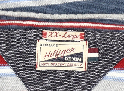 Tommy Hilfiger Men’s Multicoloured 2XL Striped Cotton Crew Neck Jumper