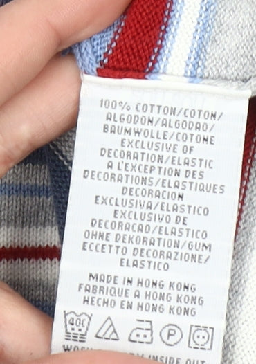 Tommy Hilfiger Men’s Multicoloured 2XL Striped Cotton Crew Neck Jumper