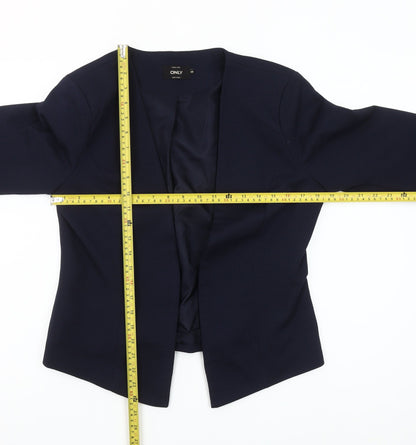 ONLY Womens Blue Tailored Open Front Blazer Jacket Size 10