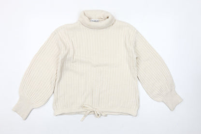 Gallery Women’s Ivory XS Roll Neck Knit Jumper Balloon Sleeve