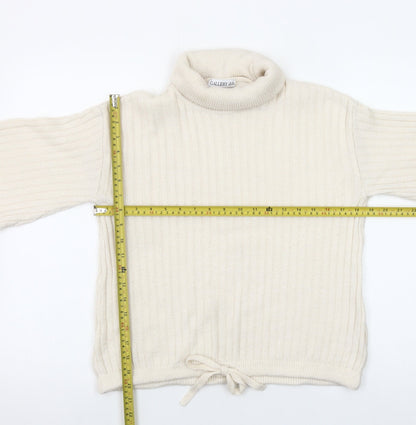 Gallery Women’s Ivory XS Roll Neck Knit Jumper Balloon Sleeve