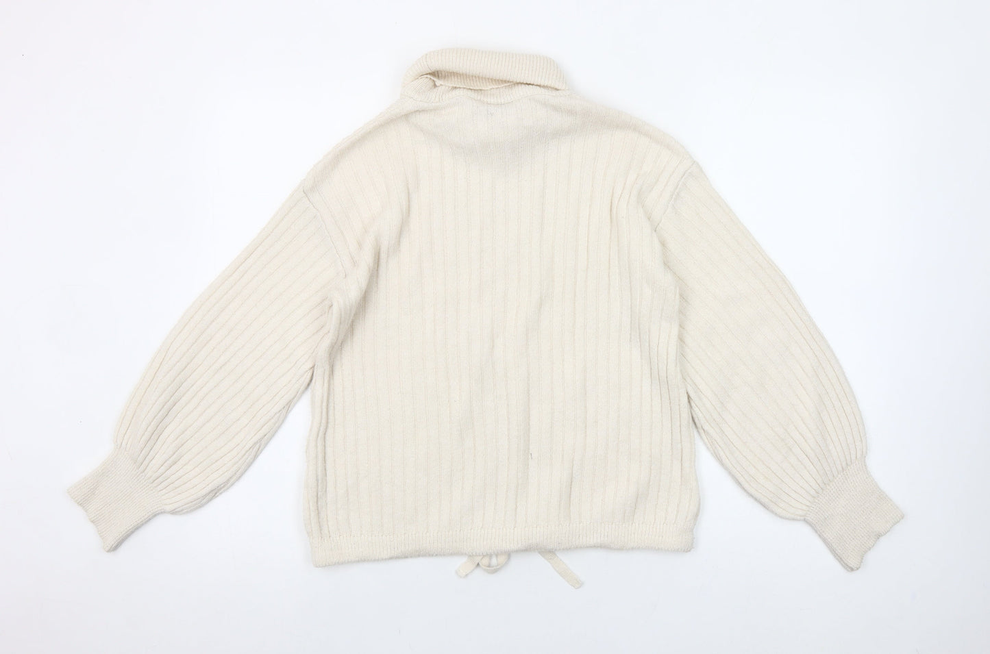 Gallery Women’s Ivory XS Roll Neck Knit Jumper Balloon Sleeve
