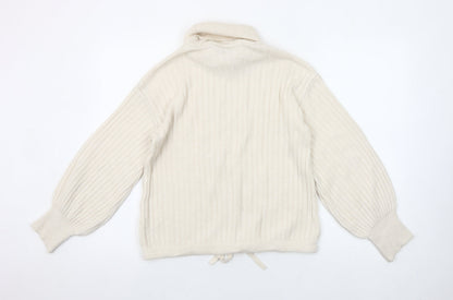Gallery Women’s Ivory XS Roll Neck Knit Jumper Balloon Sleeve