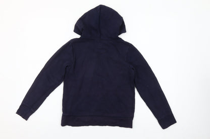 GAP Girls Blue Logo Pullover Hoodie - Size 10-11 Years Cotton Blend