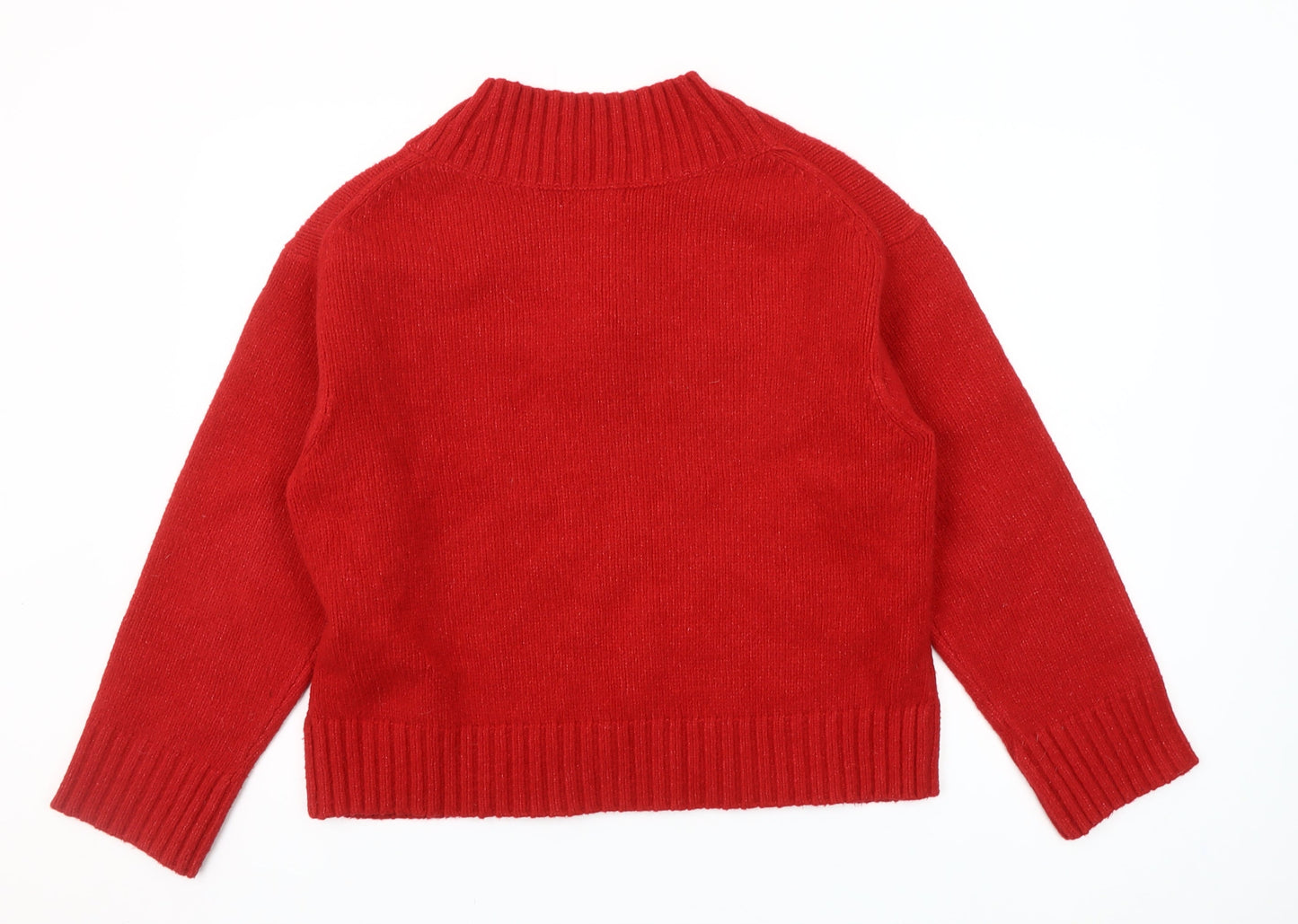 Primark Women’s Red V-Neck Knit Jumper Size M Regular Fit