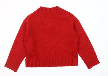 Primark Women’s Red V-Neck Knit Jumper Size M Regular Fit