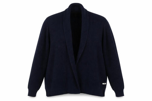 River Island Unisex Blue 2XL Chunky-Knit Open Cardigan Jumper