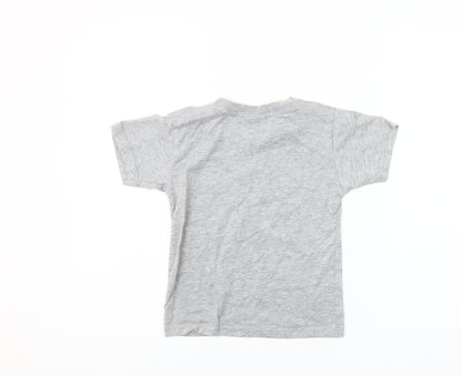 Oz Designs Girls Grey T-Shirt Size 6 Years AUS Flag Print Casual Top