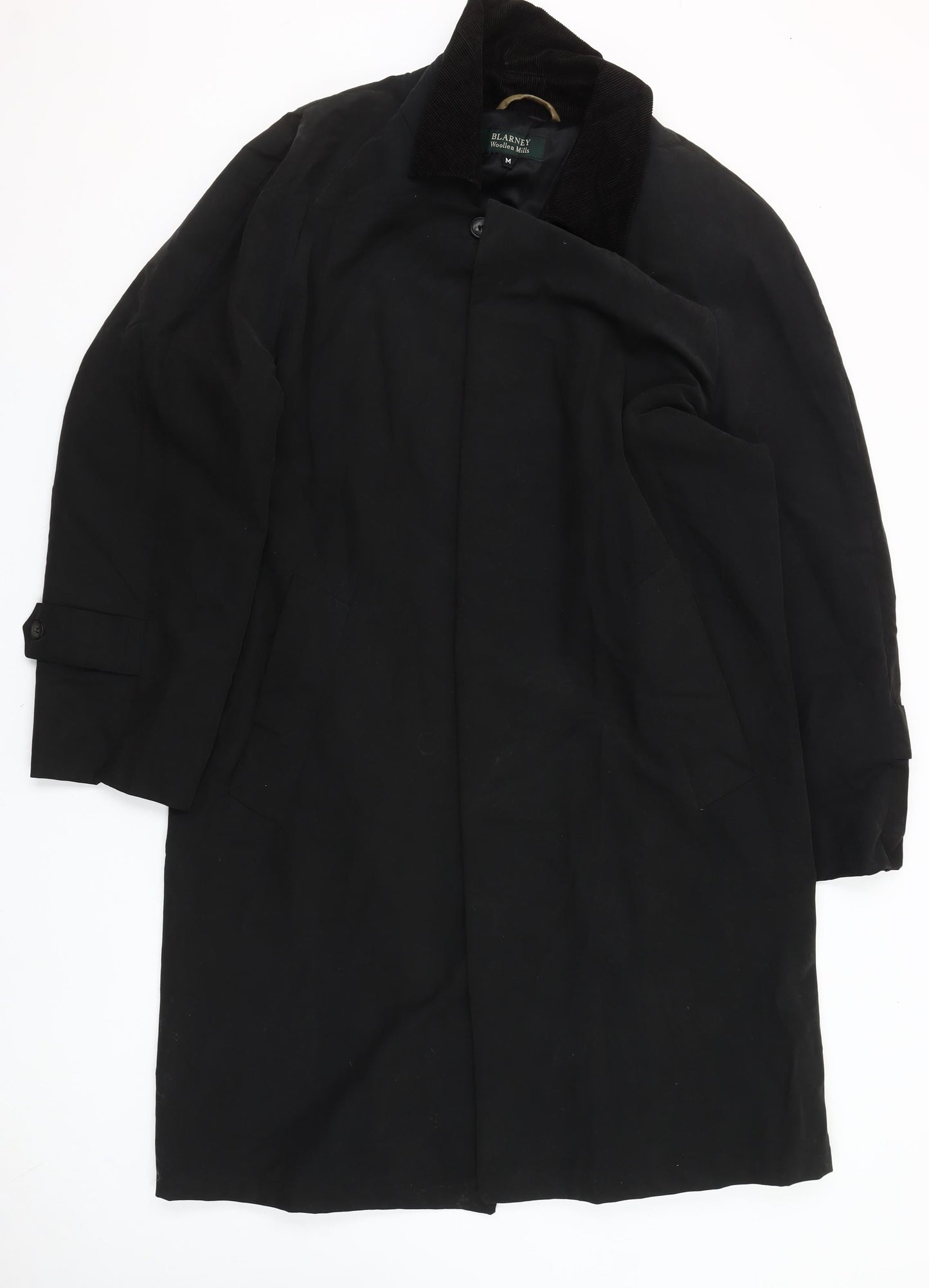 Blarney Woollen Mills Men's Black Cotton Overcoat Size M