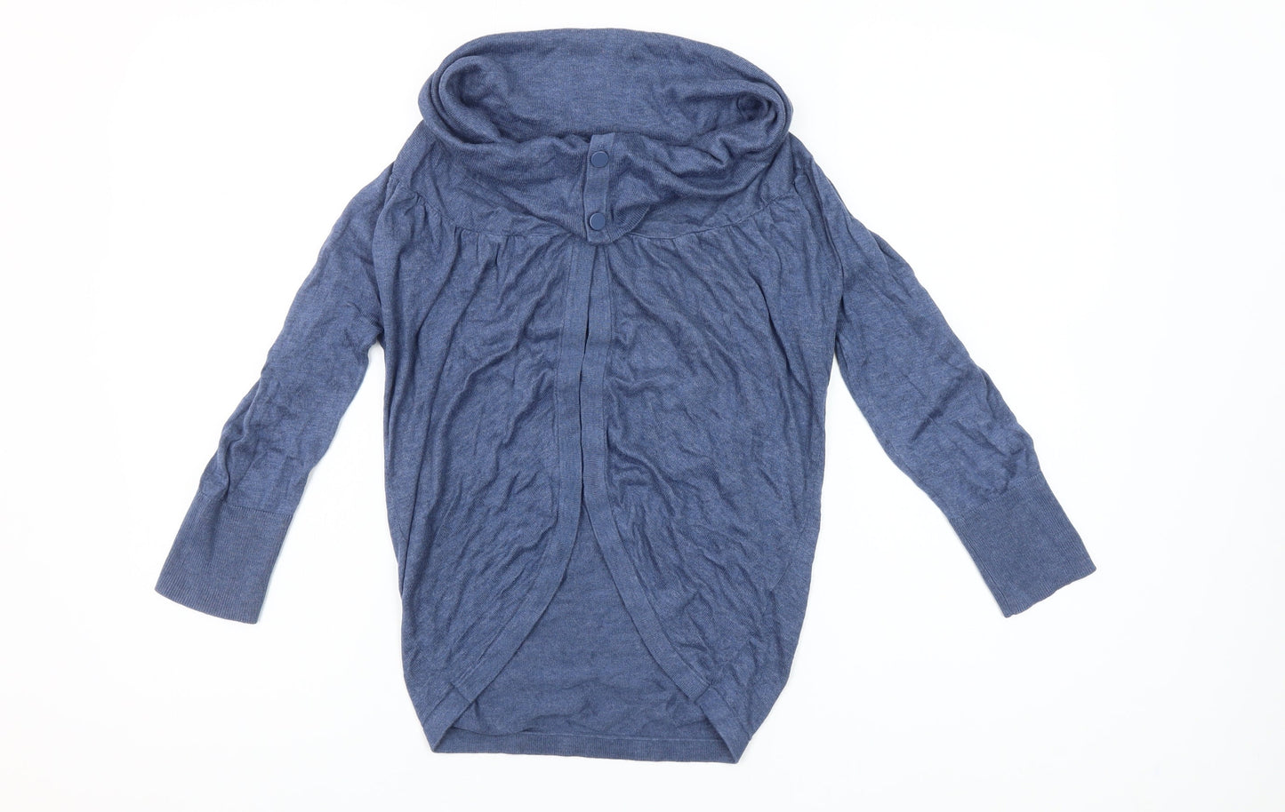 Warehouse Women’s Blue Size 8 Cardigan Jumper with Cowl Neck
