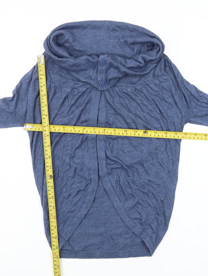 Warehouse Women’s Blue Size 8 Cardigan Jumper with Cowl Neck