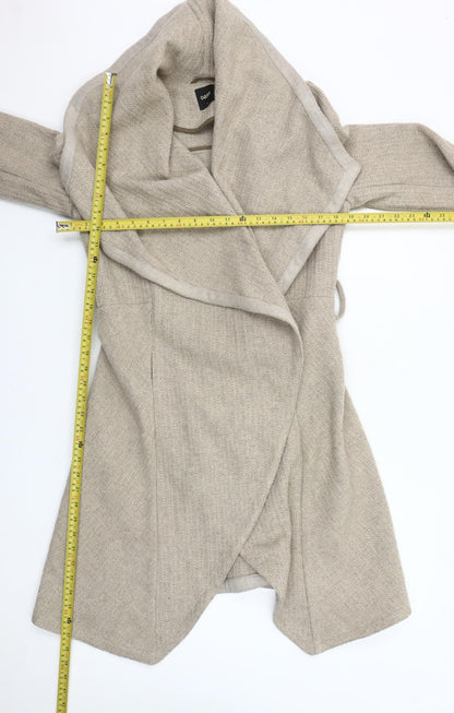 Oasis Women’s Beige Wool Blend Mid-Length Overcoat Size S